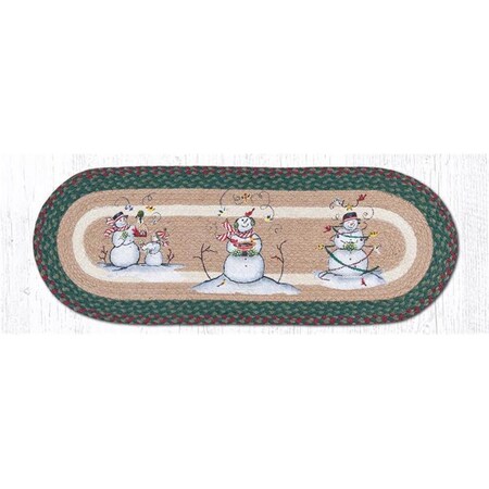 Palacedesigns Snowmen Oval Patch Runner Rug, 13 x 36 in. PA2850442